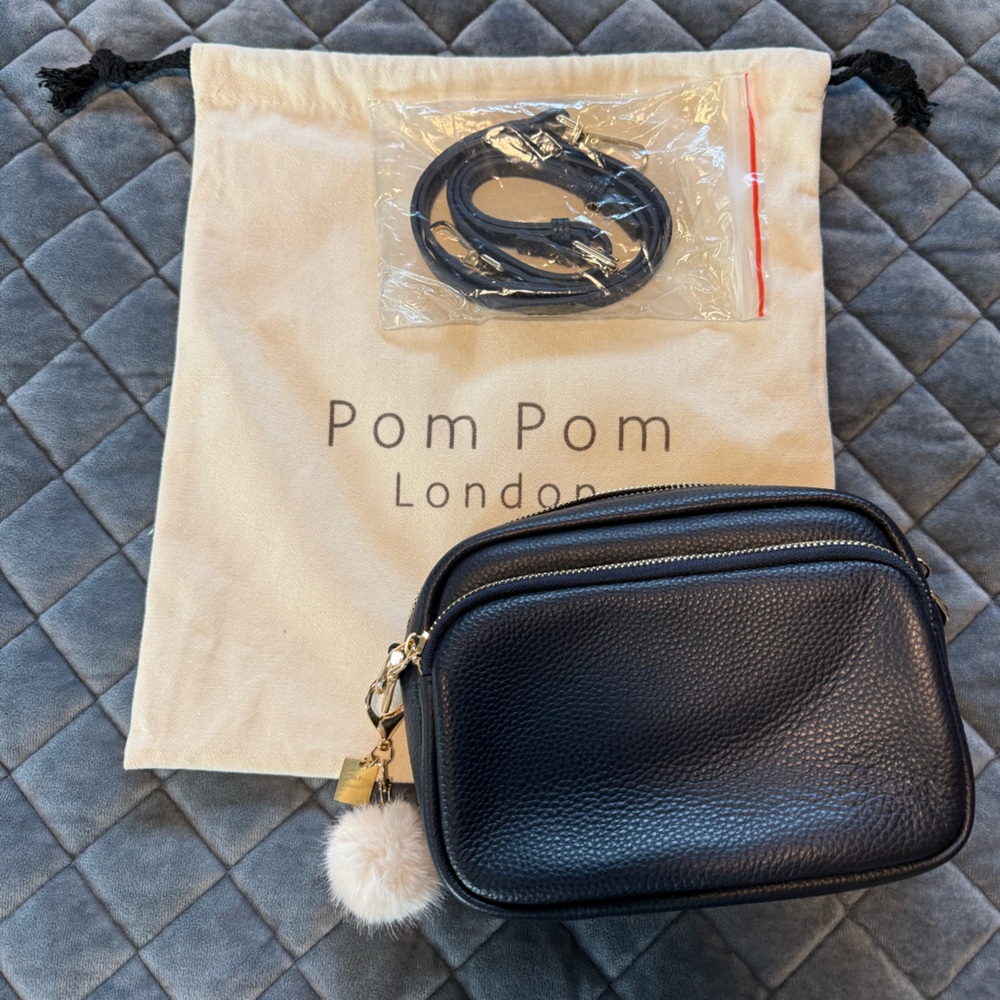 Pom Pom London Navy Crossbody Bag